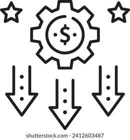 Imagen vectorial del símbolo del dinero. Ilustración de la imagen de diseño de moneda en dólares