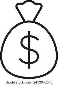 Imagen vectorial del símbolo del dinero. Ilustración de la imagen de diseño de moneda en dólares