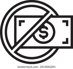 Imagen vectorial del símbolo del dinero. Ilustración de la imagen de diseño de moneda en dólares