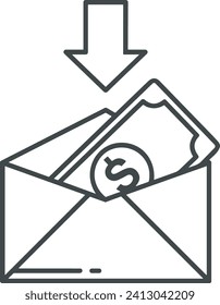 Imagen vectorial del símbolo del dinero. Ilustración de la imagen de diseño de moneda en dólares