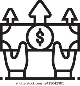 Imagen vectorial del símbolo del dinero. Ilustración de la imagen de diseño de moneda en dólares