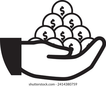 Imagen vectorial del símbolo del dinero. Ilustración de la imagen de diseño de moneda