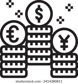Money icon symbol vector image. Illustration of the currency design image