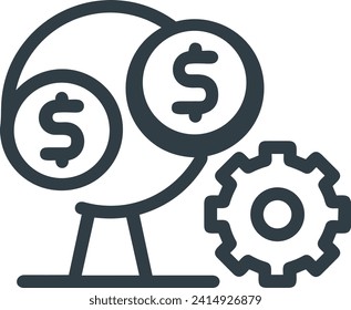 Imagen vectorial del símbolo del dinero. Ilustración de la imagen de diseño de moneda