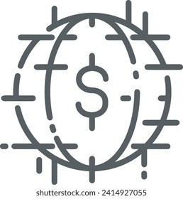 Geldsymbol, Vektorbild. Illustration des Devisendesign-Bildes