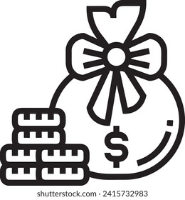 Imagen vectorial del símbolo del dinero. Ilustración de la imagen de diseño de moneda