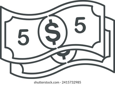 Imagen vectorial del símbolo del dinero. Ilustración de la imagen de diseño de moneda