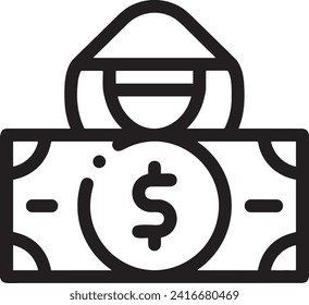 Imagen vectorial del símbolo del dinero. Ilustración de la imagen de diseño de moneda