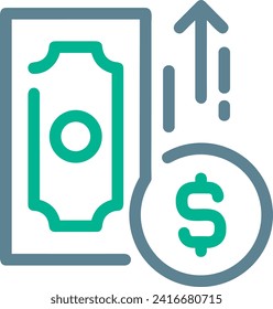 Imagen vectorial del símbolo del dinero. Ilustración de la imagen de diseño de moneda