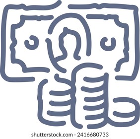Imagen vectorial del símbolo del dinero. Ilustración de la imagen de diseño de moneda