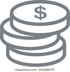 Imagen vectorial del símbolo del dinero. Ilustración de la imagen de diseño de moneda