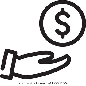 Imagen vectorial del símbolo del dinero. Ilustración de la imagen de diseño de moneda