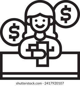 Money icon symbol vector image. Illustration of the currency design image