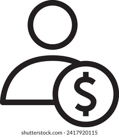 Imagen vectorial del símbolo del dinero. Ilustración de la imagen de diseño de moneda