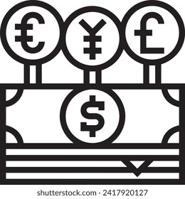 Imagen vectorial del símbolo del dinero. Ilustración de la imagen de diseño de moneda