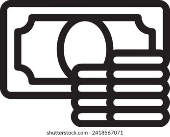 Imagen vectorial del símbolo del dinero. Ilustración de la imagen de diseño de moneda