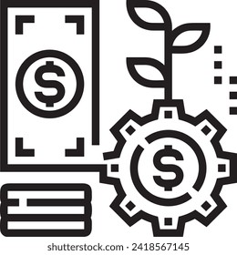Imagen vectorial del símbolo del dinero. Ilustración de la imagen de diseño de moneda