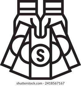 Imagen vectorial del símbolo del dinero. Ilustración de la imagen de diseño de moneda