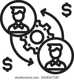 Imagen vectorial del símbolo del dinero. Ilustración de la imagen de diseño de moneda