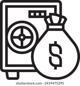 Imagen vectorial del símbolo del dinero. Ilustración de la imagen de diseño de moneda