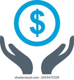 Imagen vectorial del símbolo del dinero. Ilustración de la imagen de diseño de moneda