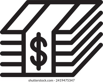 Imagen vectorial del símbolo del dinero. Ilustración de la imagen de diseño de moneda