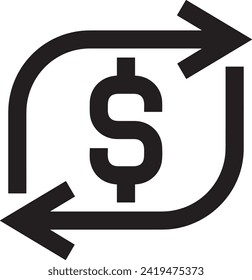 Imagen vectorial del símbolo del dinero. Ilustración de la imagen de diseño de moneda