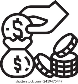 Money icon symbol vector image. Illustration of the currency design image