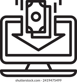 Imagen vectorial del símbolo del dinero. Ilustración de la imagen de diseño de moneda
