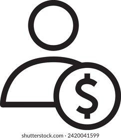 Imagen vectorial del símbolo del dinero. Ilustración de la imagen de diseño de moneda