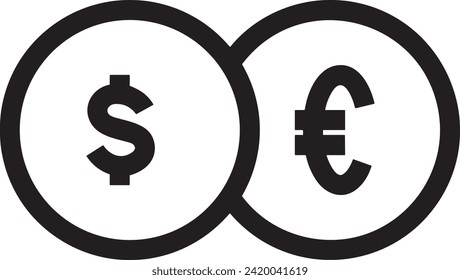 Imagen vectorial del símbolo del dinero. Ilustración de la imagen de diseño de moneda