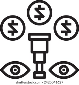 Imagen vectorial del símbolo del dinero. Ilustración de la imagen de diseño de moneda