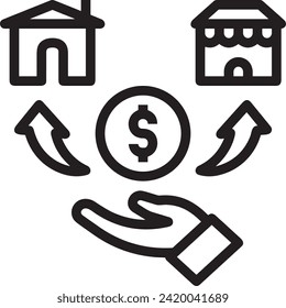Money icon symbol vector image. Illustration of the currency design image