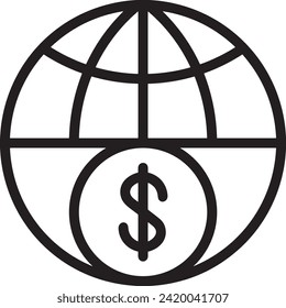 Imagen vectorial del símbolo del dinero. Ilustración de la imagen de diseño de moneda