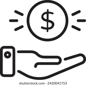 Imagen vectorial del símbolo del dinero. Ilustración de la imagen de diseño de moneda