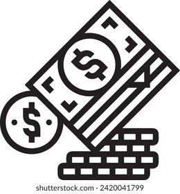 Money icon symbol vector image. Illustration of the currency design image