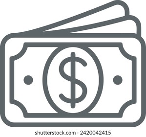Imagen vectorial del símbolo del dinero. Ilustración de la imagen de diseño de moneda