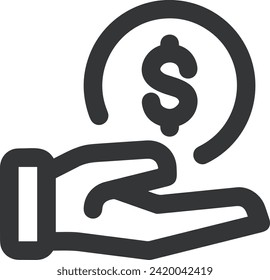 Imagen vectorial del símbolo del dinero. Ilustración de la imagen de diseño de moneda