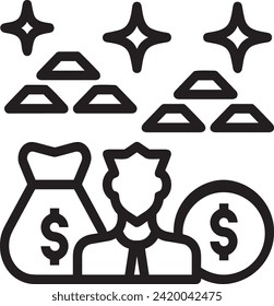 Imagen vectorial del símbolo del dinero. Ilustración de la imagen de diseño de moneda