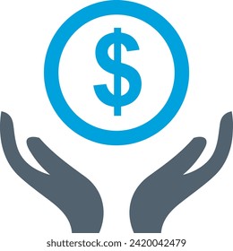 Imagen vectorial del símbolo del dinero. Ilustración de la imagen de diseño de moneda