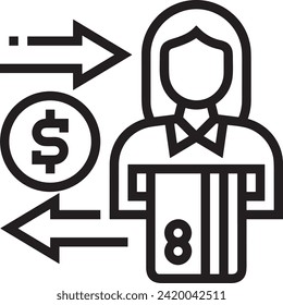 Money icon symbol vector image. Illustration of the currency design image