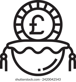 Imagen vectorial del símbolo del dinero. Ilustración de la imagen de diseño de moneda