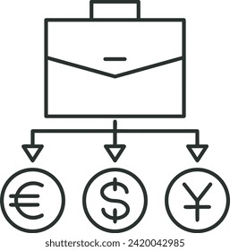 Imagen vectorial del símbolo del dinero. Ilustración de la imagen de diseño de moneda
