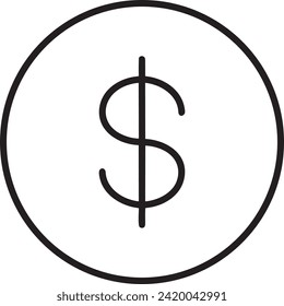 Imagen vectorial del símbolo del dinero. Ilustración de la imagen de diseño de moneda
