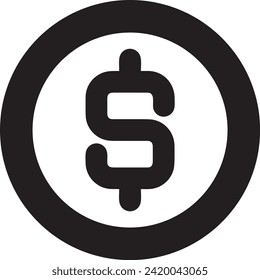 Imagen vectorial del símbolo del dinero. Ilustración de la imagen de diseño de moneda