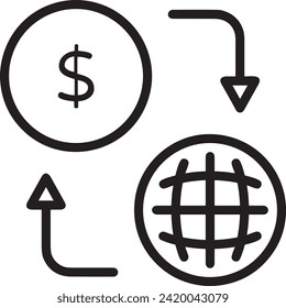 Imagen vectorial del símbolo del dinero. Ilustración de la imagen de diseño de moneda