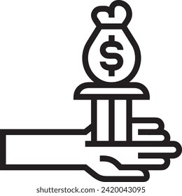 Imagen vectorial del símbolo del dinero. Ilustración de la imagen de diseño de moneda