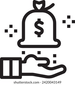 Imagen vectorial del símbolo del dinero. Ilustración de la imagen de diseño de moneda