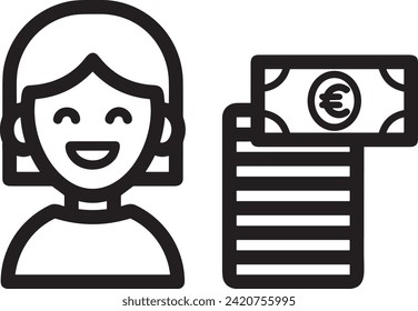 Money icon symbol vector image. Illustration of the currency design image