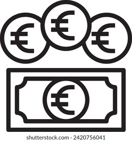Imagen vectorial del símbolo del dinero. Ilustración de la imagen de diseño de moneda